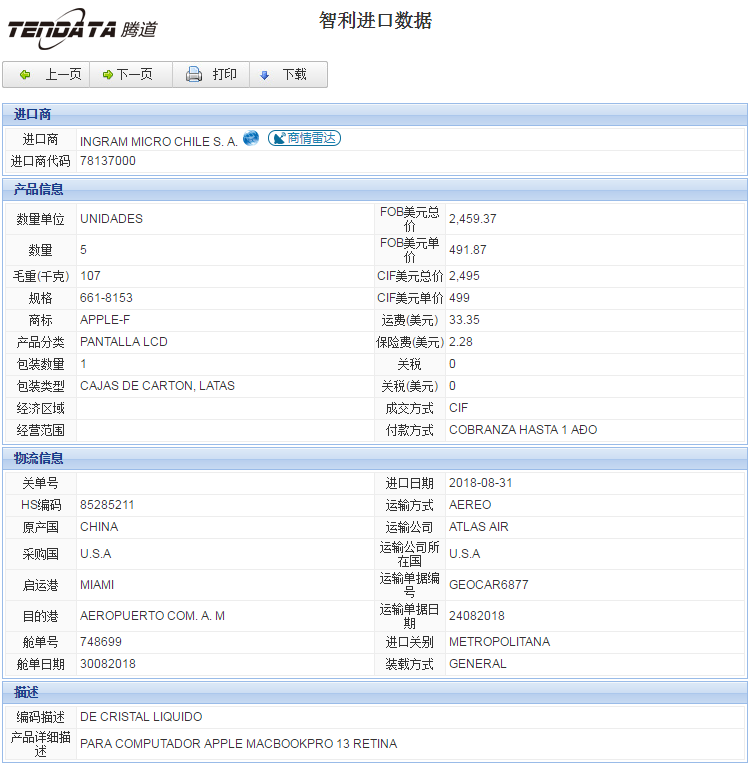 海关数据,进出口数据,进口数据,K8凯发(中国),贸易,智利